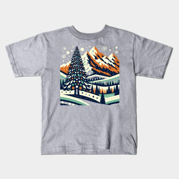 Winter Tree Kids T-Shirt by JSnipe